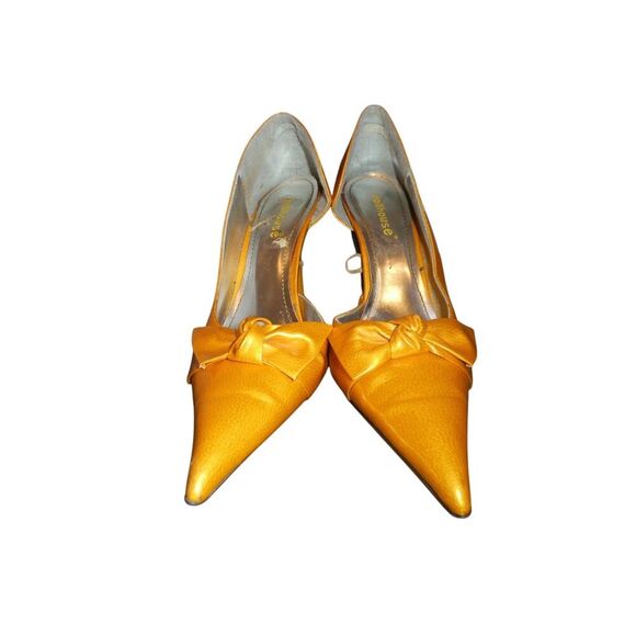 Doll House Yellow Bow pointy tip pumps - Picture 1 of 8
